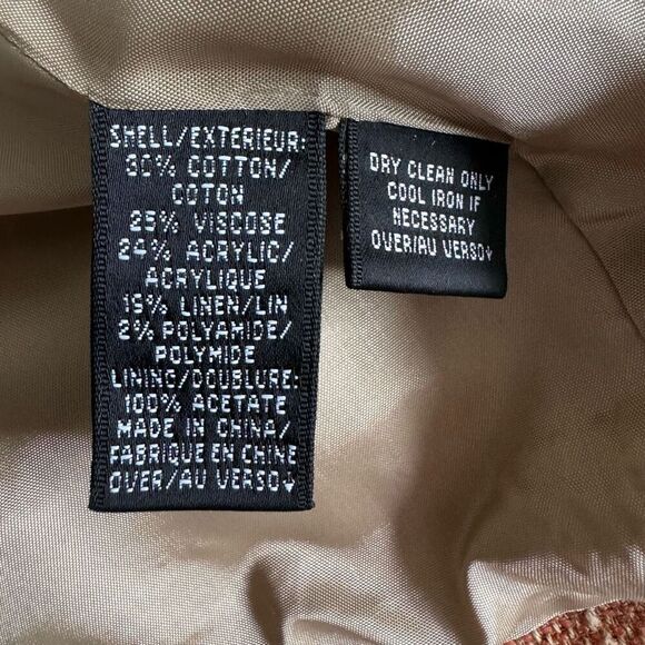 Vintage Dana Buchman Peach Orange Tweed Jacket Blazer Size 12 - Picture 7 of 7